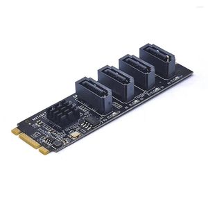 Компьютерные кабели M.2 NVME до 4 порта SATA3.0 Адаптерная карта PCI-E Расширение жесткого диска без привода JMB582