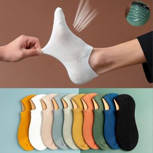 Men's Socks Men Summer Cotton Non-Slip Mesh No Show Ankle Invisible Breathable Low Cut Silicone Thin Boat Sock Casual Comfortable