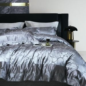 Conjuntos de cama 100S algodão egípcio e marmorizado jacquard patchwork conjunto de luxo macio e sedoso capa de edredom acolchoada colcha fronhas
