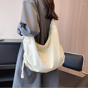 Abendtaschen aus Segeltuch, Textil, große Größe, Schulbuch, Laptop, weiche Slouchy-Tasche, stilvoll, Harajuku, Ita, Emo, Y2K, Grunge-Stoff, Stoff, Hobo-Schulter