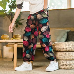 Men's Pants 2023 Summer Men Harajuku Casual Wide Leg Cotton Linen Harem Fashion Baggy Clothing Trousers