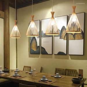 Ljuskronor Nordic Luster LED ljuskrona i japansk stil Ljusarmatur Lofthängande lampa Restaurang Köksarmaturer