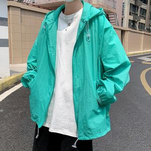 Men's Jackets Summer Thin Men Skin Coats Hooded Sun Protection Breathable Cool Lightweight Windbreaker Casual