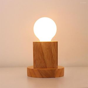 Lamp Holders 220V 110V Retro Wood Table E27 Socket Vintage Desk Base Holder Bedside Decor Wooden Light