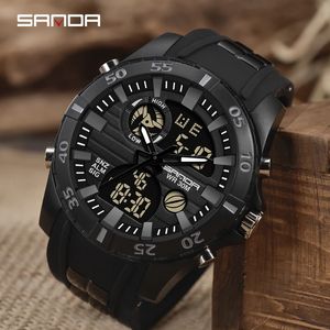 SANDA 791 Fashion New Sports Style Orologio da uomo Durevole quadrante analogico digitale Orologio elettronico multifunzionale 2023 Relogio Masculino