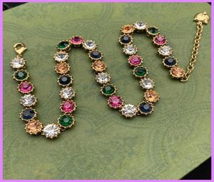 Yeni moda kadın kolye lüks tasarımcı renk elmas kolyeler bayanlar tasarımcılar mücevher altın renk yüksek kalite parti D219084649