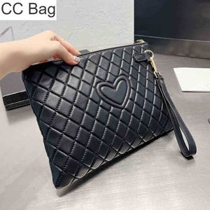 CC Bag Borse per la spesa Donna Black Love Frizione trapuntata Designer Classic Pelle di agnello scozzese Hardware dorato Cerniera Portafoglio di grande capacità Francese Luxu