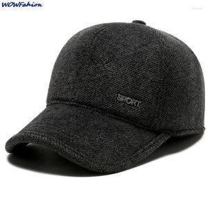 Czapki z daszkiem zimowe Retro wełniane czapki dla mężczyzn nauszniki Cap Sport Baseball Snapback kobiety Casquette tata kapelusz Gorras nauszniki