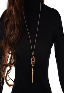 Collana lunga con pendente a forma di nappa leopardata a forma geometrica Collana con nappa a maglia con maglione lavorato a maglia Collana con perline Donna039s9567275