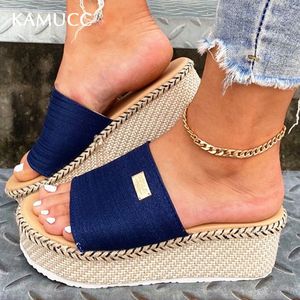 Sandals Summer Women Wedge Sandals Platform Flip Flops Soft Comfortable Casual Shoes Outdoor Beach Slippers Ladies Sandals 230710