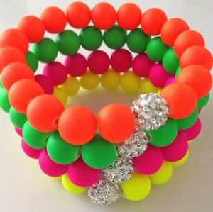 Kedja 12 delar varje färg 3 delar Mix u434 escence Candy Beads kristall Armband Ball Stretch Armband 230710