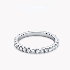 С боковыми камнями настоящие кольца пальцев белого золота 100 925 Серебряное кольцо стерлингового серебряного кольца для женского сверкающего годовщины подарки. Чистые украшения 230710