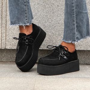 Sukienka buty Creeper kobiety mieszkania zasznurować buty na koturnie jesienne buty damskie zamszowe buty damskie Plus rozmiar 41 buty damskie 230710