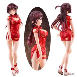 Экшн -игрушки фигуры 24 см Сексуальная аниме девушка фигура Mizuhara China Dress Figure Figure Model Doll Toys R230711