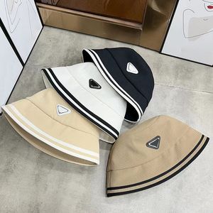 Moda damska kapelusz typu Bucket mężczyzna projektant Casquette Stripe Summer Fishermans Cap czapki z literami P kapelusze z szerokim rondem Baseball Sunhat daszki 237103C