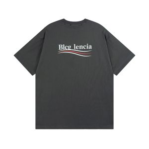 BLCG LENCIA 2023 夏新 250 グラム綿 100% 生地 Tシャツ男性高品質プリントカラードロップスリーブルーズ Tシャツオーバーサイズトップス 2023249
