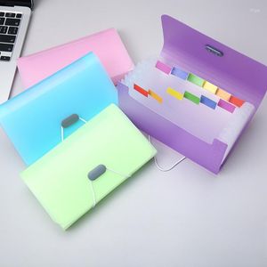 Storage Bags A6 Multi-layer 13 Grids Expanding Wallet File Folder Buckle Organ Bag Large Capacity School Office Data Organizer Pouch