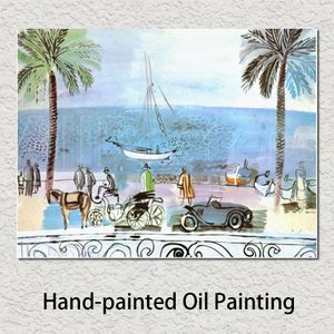 Colorful Oil Paintings Raoul Dufy Promenade a Nice Modern Art Seaside Landscapes High Quality Hand Painted for Office Wall Decor