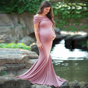 Abiti premaman senza spalline Pography Puntelli Abito lungo gravidanza per Baby Shower Po Shoots Maxi abito da donna incinta 20201790