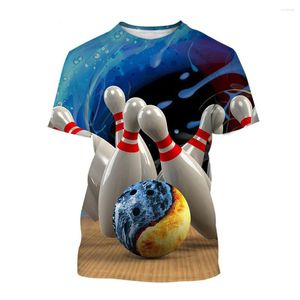 Erkek Tişörtleri Bowling T-Shirts 3D Baskı Sokak Giysesi Erkekler Kadın Spor Gündelik Moda Büyük Boy Kısa Kollu Çocuk Tees Üst Giyim