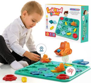 Intelligence toys Logic Board Game for Kids Marble Run Blocks Puzzle Car Track Toy Race Rail Building and Construction 230710