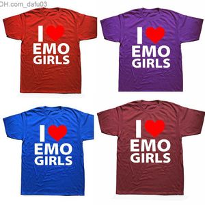 Herren T-Shirts Lustig Ich liebe Emo Mädchen T-Shirts Sommerstil Grafik Baumwolle Streetwear Kurzarm Geburtstagsgeschenke T-Shirt Herrenbekleidung Z230711