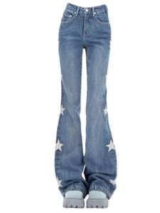 Pantaloni da donna s Y2K Vintage Uomo Coreano Blu Streetwear Retro Star Estetico Pantaloni dritti Jeans Grunge Denim Flare Abbigliamento donna 230711