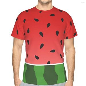 Herren-T-Shirts, Wassermelonen-Muster, lässig, Polyester, T-Shirt, Druck, dünnes Hemd, männlich, speziell