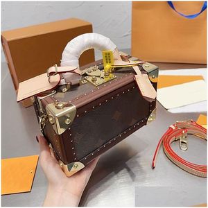 Wallets Luxury Famous Designers Trunk Box Shoder Bags Mini Magnetic Buckle Closure Old Flowers Letters Satchel Handbags