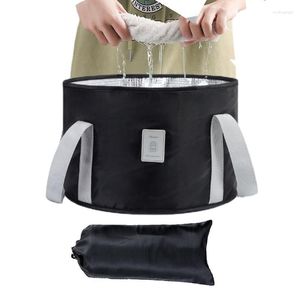 Conjunto de acessórios para banho, portátil dobrável, balde de acampamento, imersão para os pés, viagem, bolsa de lavagem dobrável, filme para banheira de imersão