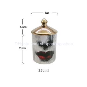 Candle Holders Ceramic 14 9 5 8Cm Lady Face Jar Diy Empty Candles Holder Beauty Dressing Brush Pen Box With Lid Storage Ti225U Drop Dhosl