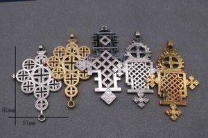 Anhänger-Halsketten Äthiopischer Großkreuz-Anhänger und dicke Halskette Damen-/Herrenschmuck Afrikanischer ethnischer traditioneller Stil 10 Stück 230710
