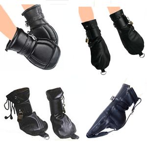 Adult Toys HandcuffsMittensBoot Booties Leather Gloves Dog Paw Padded Fist Mitts Socks BDSM Bondage Sex Toys Interest Gloves Fun Colors 230710