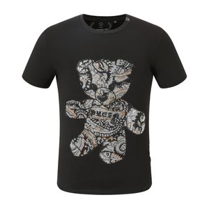 W nowym stylu Phillip zwykły męski T-Shirt projektant PP czaszka diament t shirt z krótkim rękawem dolar niedźwiedź brunatny marka O-Neck wysokiej jakości czaszki paryż T-Shirt PP koszulka polo pp2118