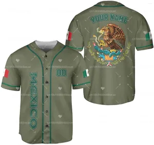 Męskie koszulki z krótkim rękawem World Baseball meksyk 3D Print siatkowa koszulka z włókna dla mężczyzny T-Shirt topy Tee męskie Streetwear sportowe dresy z krótkim rękawem