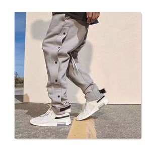 Ess Pant Men Designer Casual Pants Fashion Side Buckle Drawstring Tie Feet Elastic Waist Pure Cotton Pantsversatileloose Menwomen Spring Autumn Gray