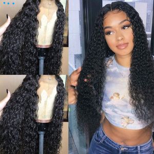 Perucas de cabelo humano encaracolado 4x4 com fechamento de renda para meninas bonitas Perucas de cabelo remy encaracolado profundo para mulheres negras linha fina natural