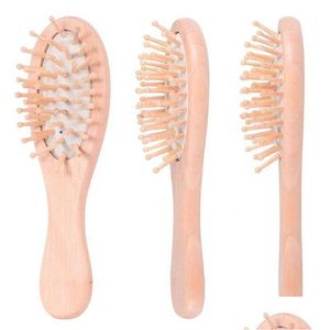 Spazzole Per Capelli Setole Di Bambù Districante Spazzola Di Legno Spazzola Per Capelli Ovale Bagnata O Asciutta 16X4.5X3Cm Per Donne Uomini Drop Delivery Prodotti Cura S Dhwrp