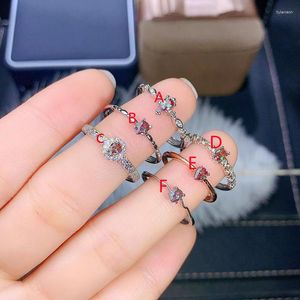 Cluster Rings Solid14K Розового золота Винтаж Александритный обручальный кольцо