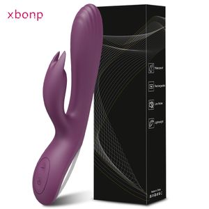 Vibrators Powerful G Spot Rabbit Vibrator Female Clitoris Nipple Dual Stimulator Massager 2 in 1 Dildo Sex Toys Shop Adult Goods for Women 230710