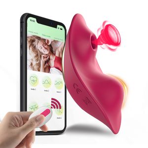 Giocattoli per adulti Potente vibratore per dildo per donne Clitoride Sucker Stimolatore per vuoto App Telecomando Mutandine vibranti Forniture per adulti Giocattoli sessuali 230710