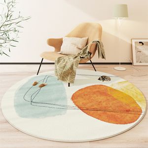 Carpet Modern Abstract Carpets for Living Room Minimalist Bedroom Decor Round Plush Rugs Chair Floor Mat Antislip Large Area 230711