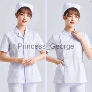 Outros Vestuário Branco Manga Curta Uniformes Esfoliantes Feminino Pet Grooming Clínica Roupas de Enfermagem Roupas de Trabalho Enfermeira Scrub Work Uniforme Médico Rosa x0711