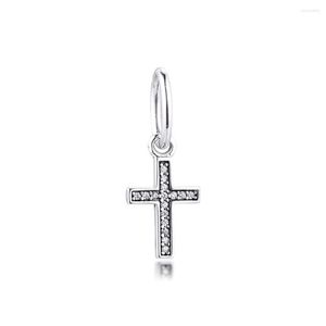 Loose Gemstones CKK 925 Sterling Silver Pendant Symbol Of Faith Cross Dangle Beads Fit Bracelet Charms For Jewelry Making