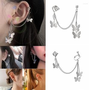 Dingla örhängen Vienkim Geometric Butterfly Earring Manschett Clip On Ear Ben Metall Kedjemanschetter Dam Smycken