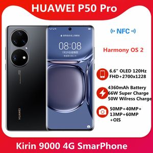Stok Orijinal Huawei P50 Pro 4G Akıllı Telefon 6.6 '' OLED 120Hz FHD+2700x1228 Ekran 4360mAh Pil 50mp Ana Kamera OTG NFC