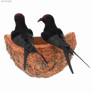 Bird Swallow Artificial Decor Birds House Wall Garden Model Foam Statue Crafts Hanging Decorative Sculpture Fake Yard Figurine L230620