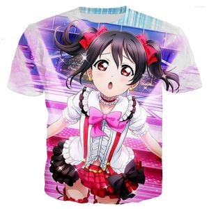 Camisetas Masculinas Summer Love Live T-Shirts Anime Sexy Girls Impressão 3D Streetwear Homens Mulheres Moda Casual Camisas Oversized Crianças T-shirts Tops