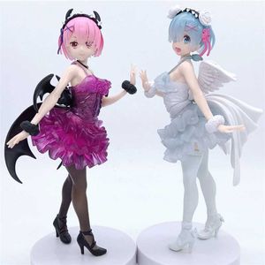 アクションおもちゃの数字16cmアニメフィギュアゼロの黒と白の天使モデルの人形からの異なる世界での人生のfigh