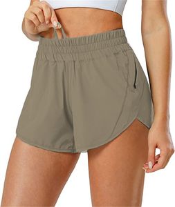 lu Frauen Sport Yoga Shorts Outfits Hohe Taille Sportbekleidung Atmungsaktiv Mit Tasche Fitness Tragen Kurze Hosen Mädchen Laufen Elastisch Mit Innenfutter 6 Farben